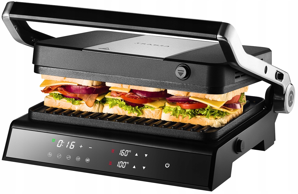 Kontaktný elektrický gril Transa Electronics DualPlate čierny 2200 W